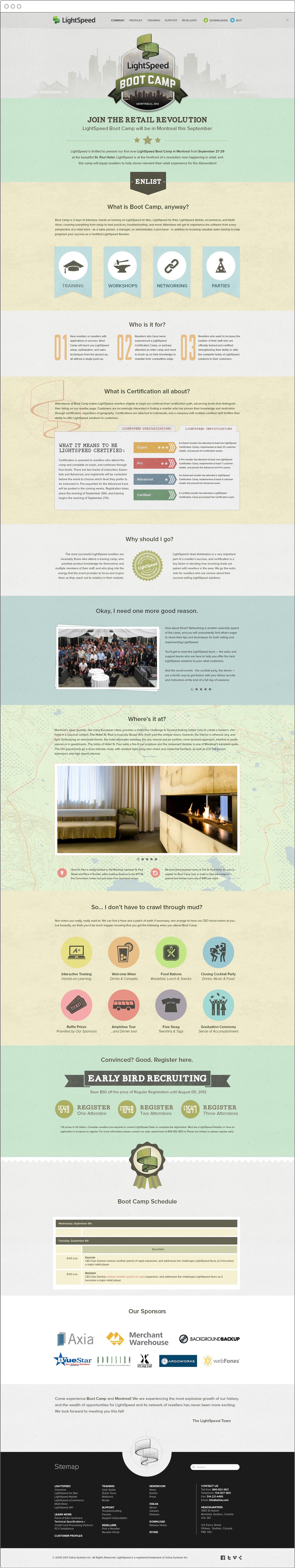 Website design for Lightspeed Retail’s Reseller Boot Camp by Noisy Ghost Co. Website design for Lightspeed Retail's Reseller Boot Camp by Noisy Ghost Co.