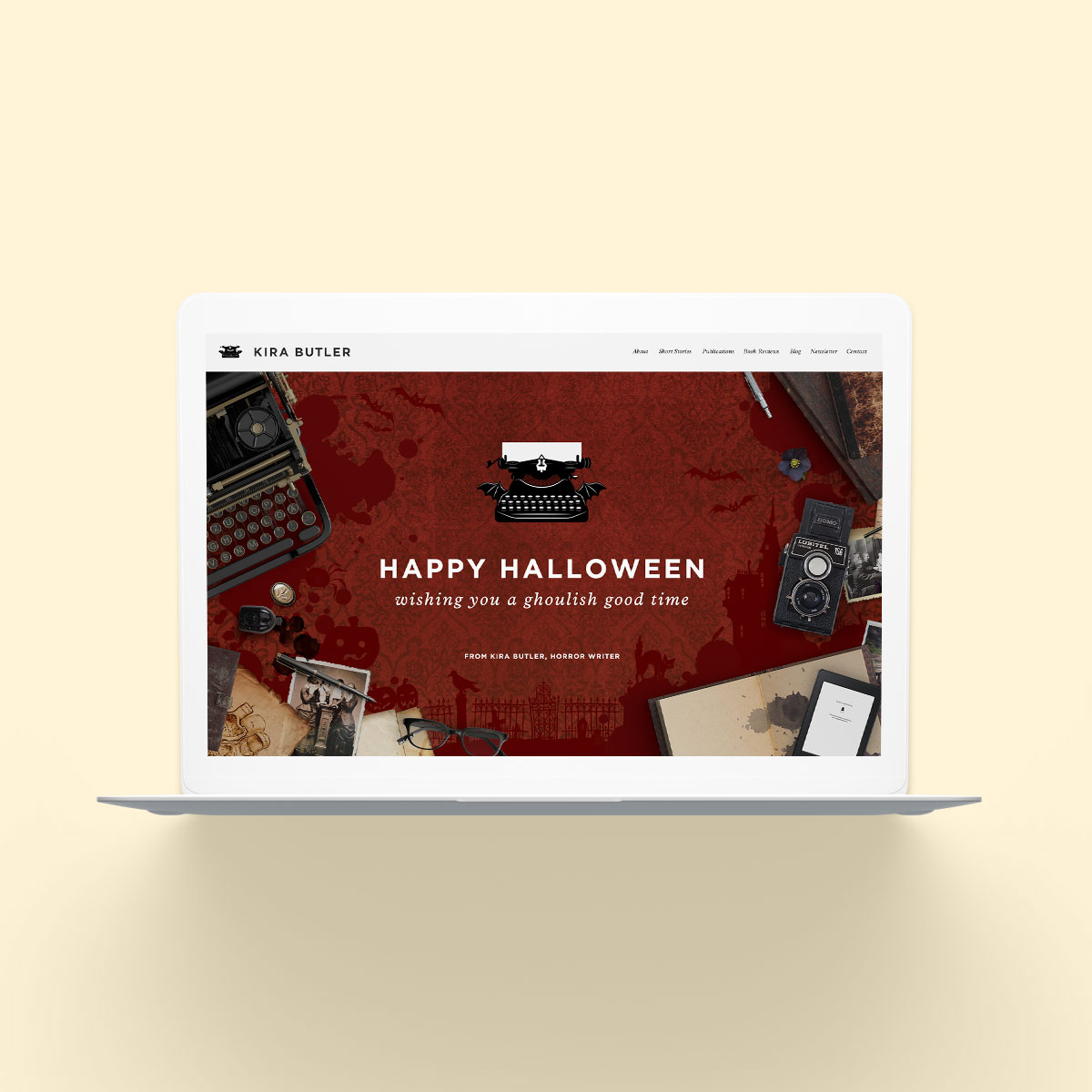 KiraButler.com Halloween Edition website designed by Noisy Ghost Co.